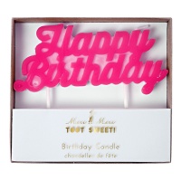 Pink Happy Birthday Candle By Meri Meri